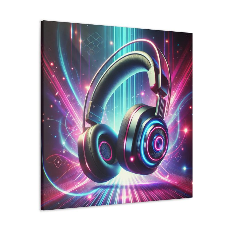 Vibrant Headphones Canvas Art - Image 2