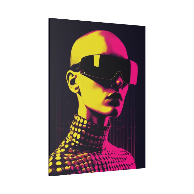 Neon Glam Portrait Futuristic Canvas Art - Image 2