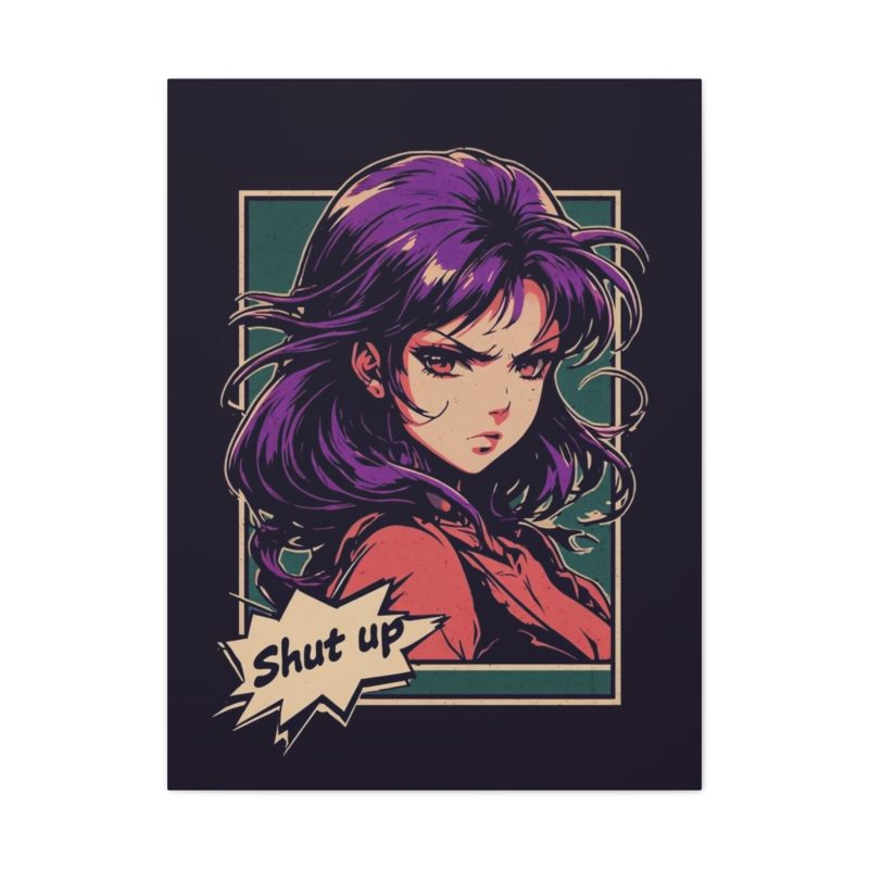 Anime "Shut Up" Canvas Art