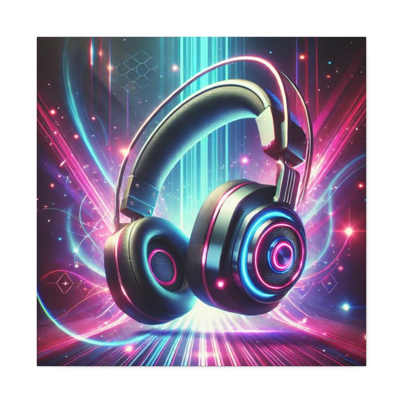 Vibrant Headphones Canvas Art