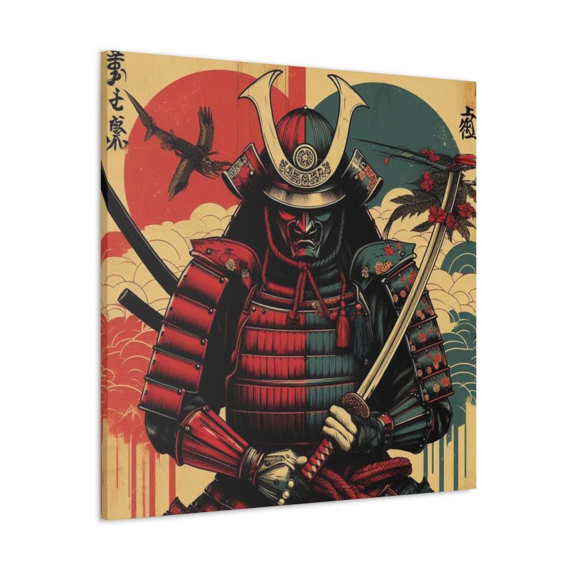 Red & Blue Samurai Canvas Art - Image 2