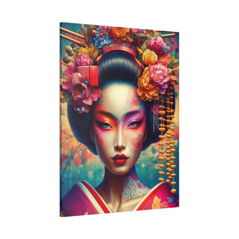 Serene Oriental Geisha Woman Canvas Art - Image 2