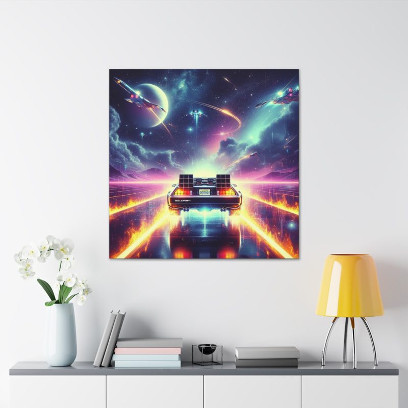 Back to the Future Delorean Flying Space Canvas Art - Image 4