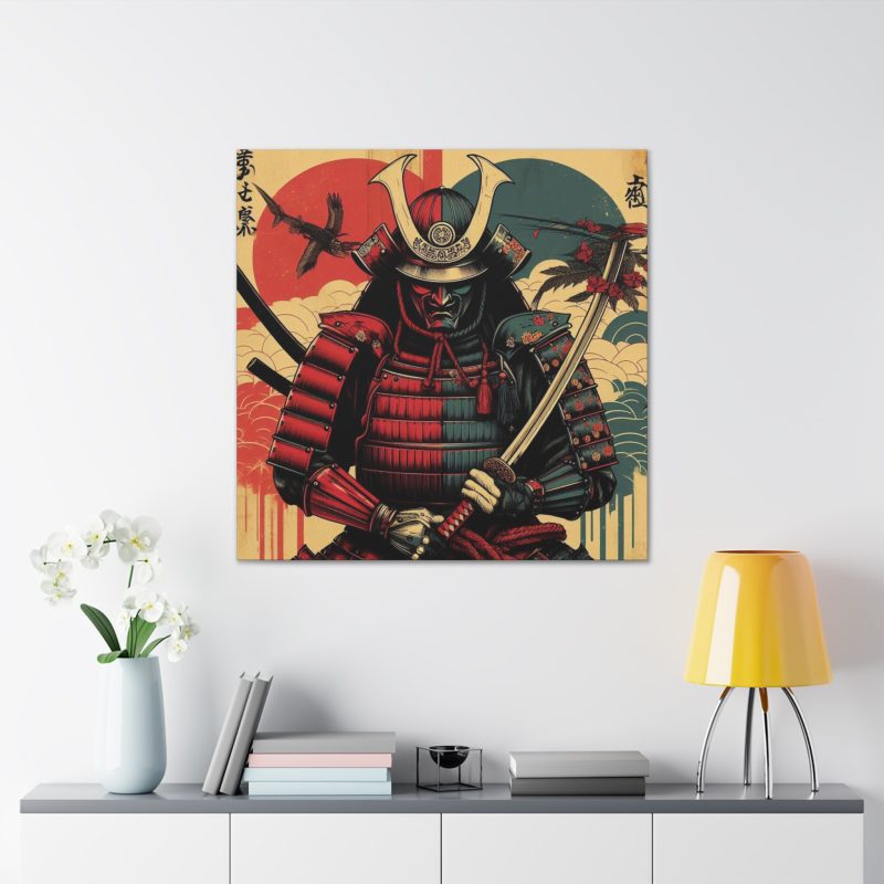 Red & Blue Samurai Canvas Art - Image 3