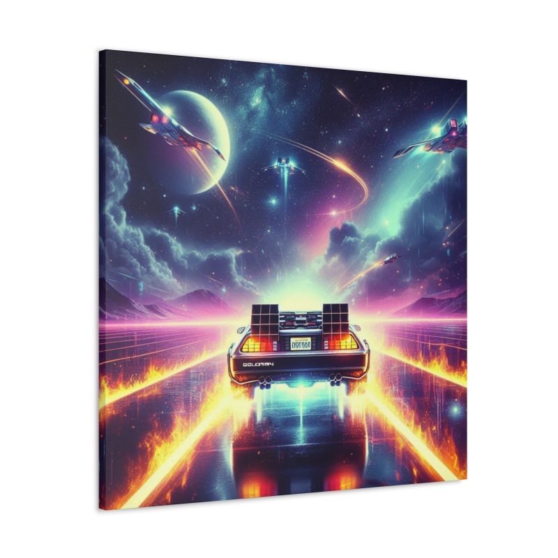 Back to the Future Delorean Flying Space Canvas Art - Image 2