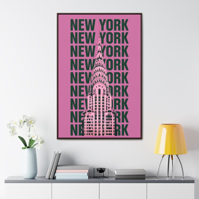 Pink New York Chrysler Building Canvas Art - Image 6