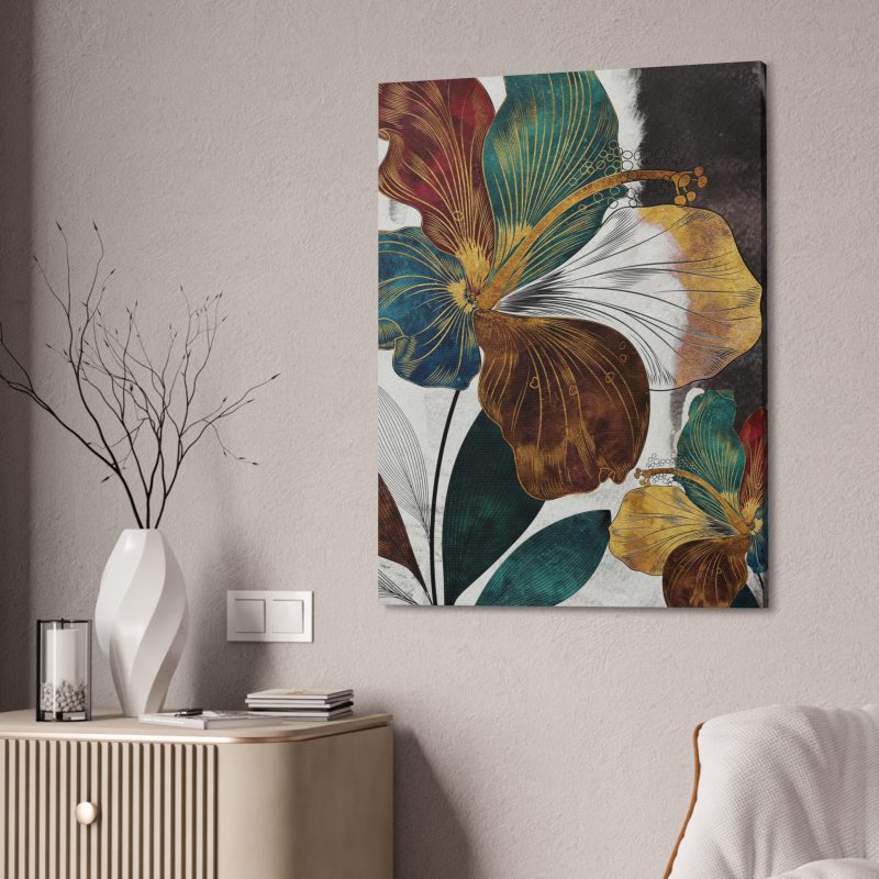 Vibrant Floral Stretched Canvas Art - Image 4