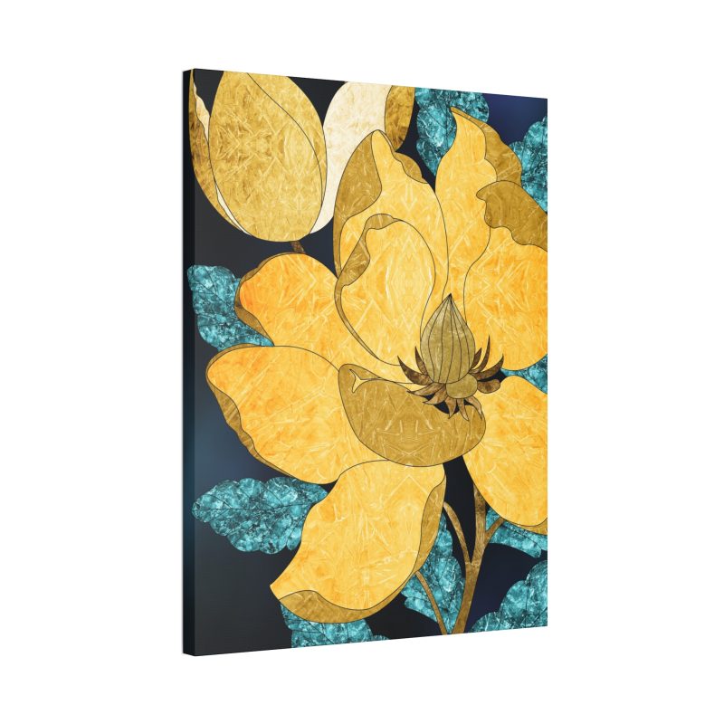 Elegant Yellow Magnolia Floral Wall Art Canvas - Image 2