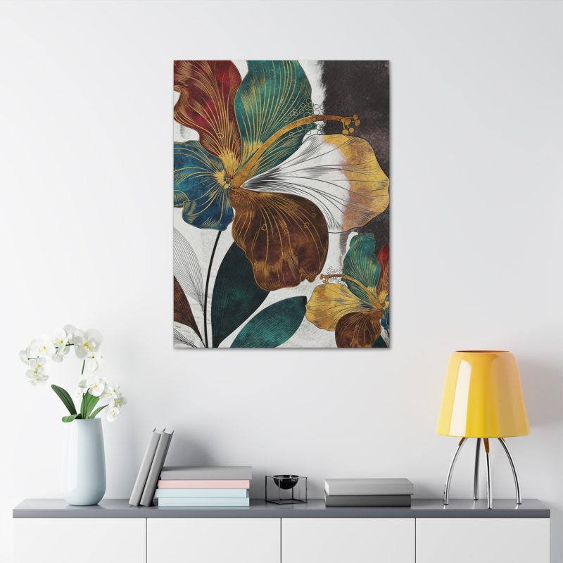 Vibrant Floral Stretched Canvas Art - Image 3